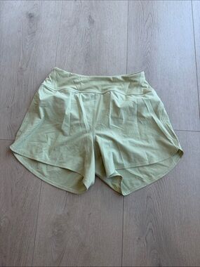 lululemon athletica Light Green/yellow Curved-Hem Athletic Shorts